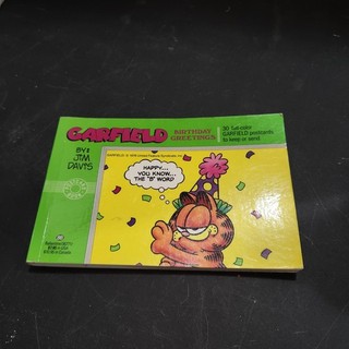 Libro de postales vintage de Garfield saludos de cumpleaños 1990 libro completo
