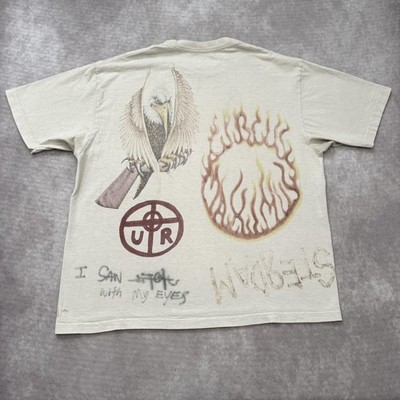 Travis Scott Tournee Circus Maximus Shirt Mens XL White Eagle Flame Graphic