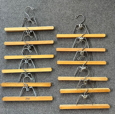 Lot 12 Vintage SETWELL  13''  WOODEN Pants/ Skirt CLAMP HANGERS Excellent