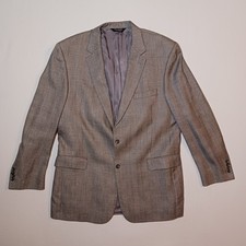 Jos. A Bank Gordon Mens Silk Camel Hair Sport Coat 46L Gray Prince Of Wales