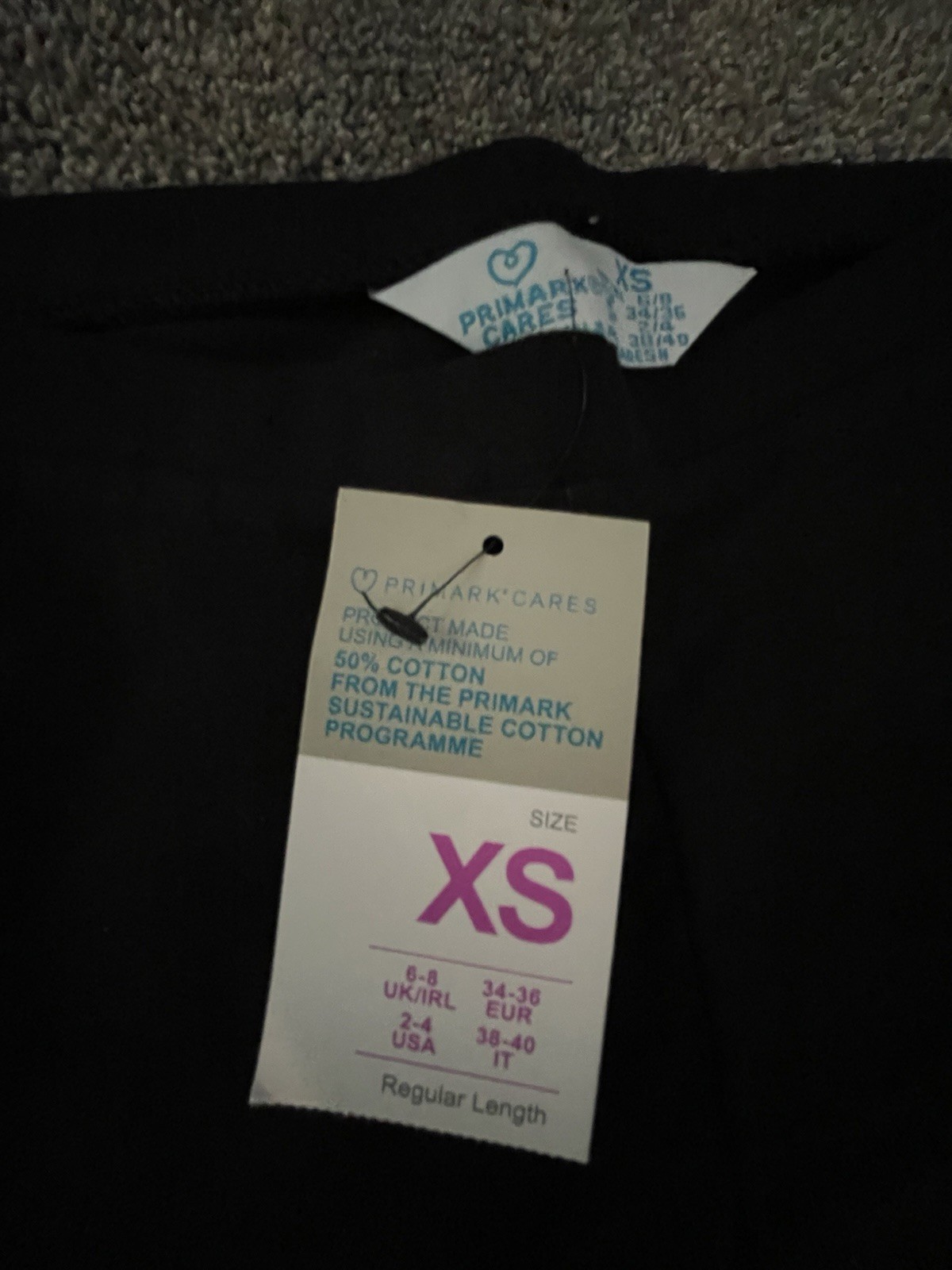 Primark Ladies Womens Leggings Black Cotton: Size XS image 2