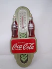 Vintage 1941 Coca-Cola Advertising Thermometer Tin Sign - Double Bottle