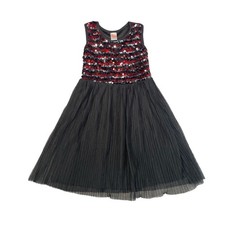 Wonder Nation Girls Sequin Sparkle Party Dress Red Black Size L 10-12