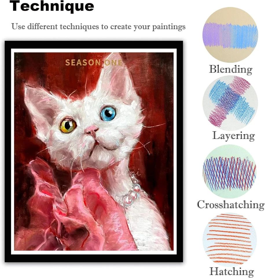 Pro Pastel Chalk Colored Pencils Set of 50 Colors Color Charcoal Pencils for - Image 4 of 4