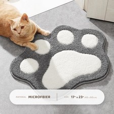Paw Shaped Bath Mat Cute Bathroom Rug Non-Slip Soft Microfiber Water Absorbent
