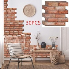 30 Pack Wall Tiles 3D Brick Wall Panels Peel and Stick Self-Adhesive Waterproof