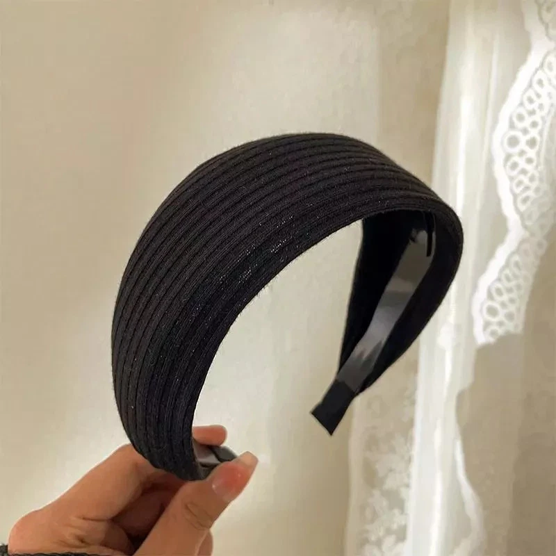 CAKURE Cerchietto per capelli con strass neri, larghi, con strass, elastico, turbante africano, elegante, accessori per capelli per donne e ragazze (confezione da 3
