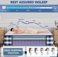 King Size Cooling Gel Memory Foam Hybrid Mattress with Motion Isolation. 10inch