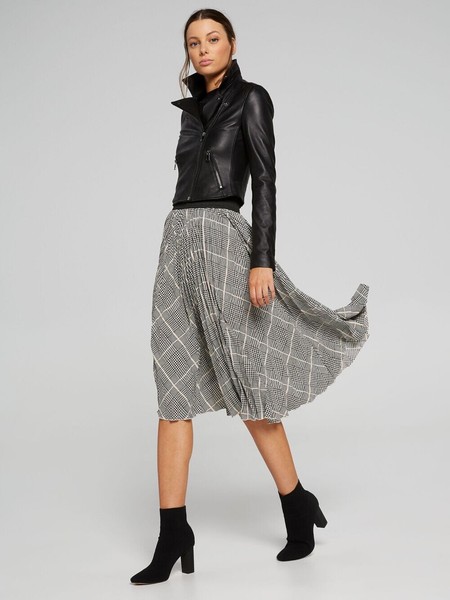 Portmans Check It Out Pleated Skirt SIZE 12 - GOOD CONDITION