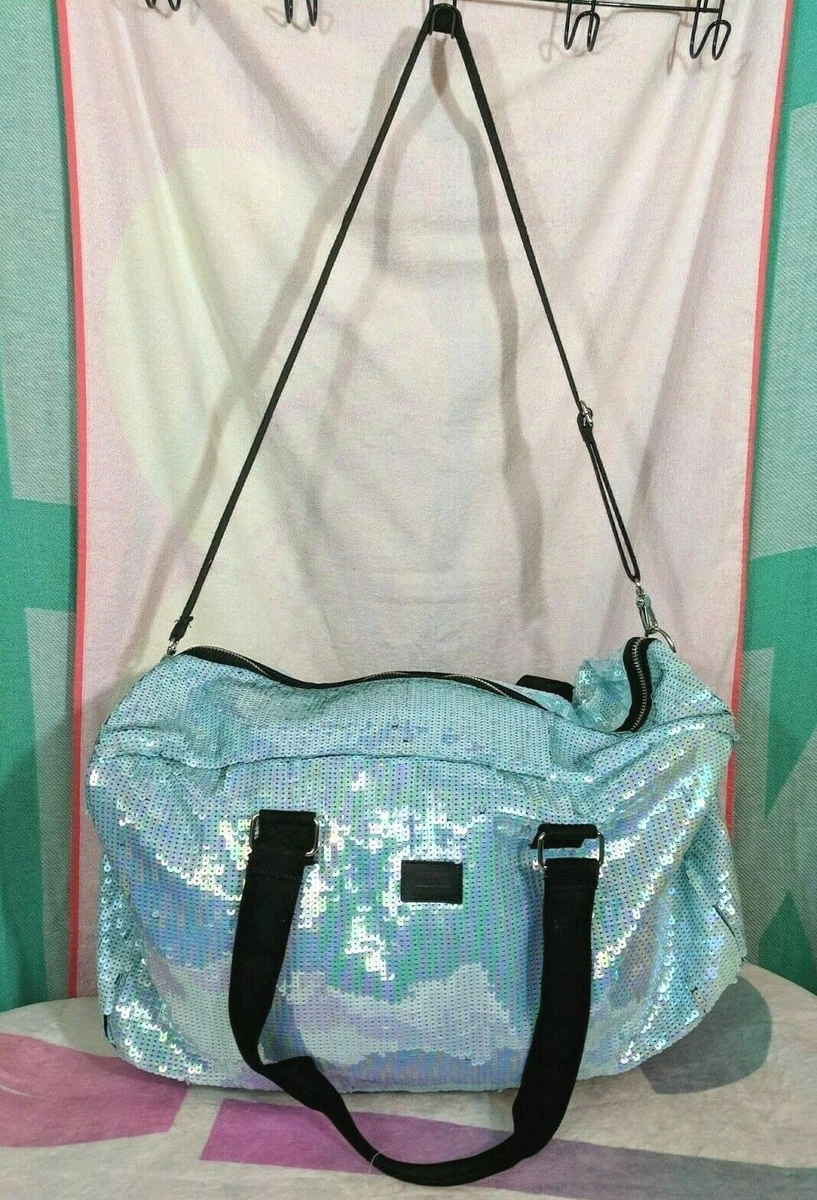 Victoria's Secret PINK Duffle Bag Mermaid Blue Sequin Bling