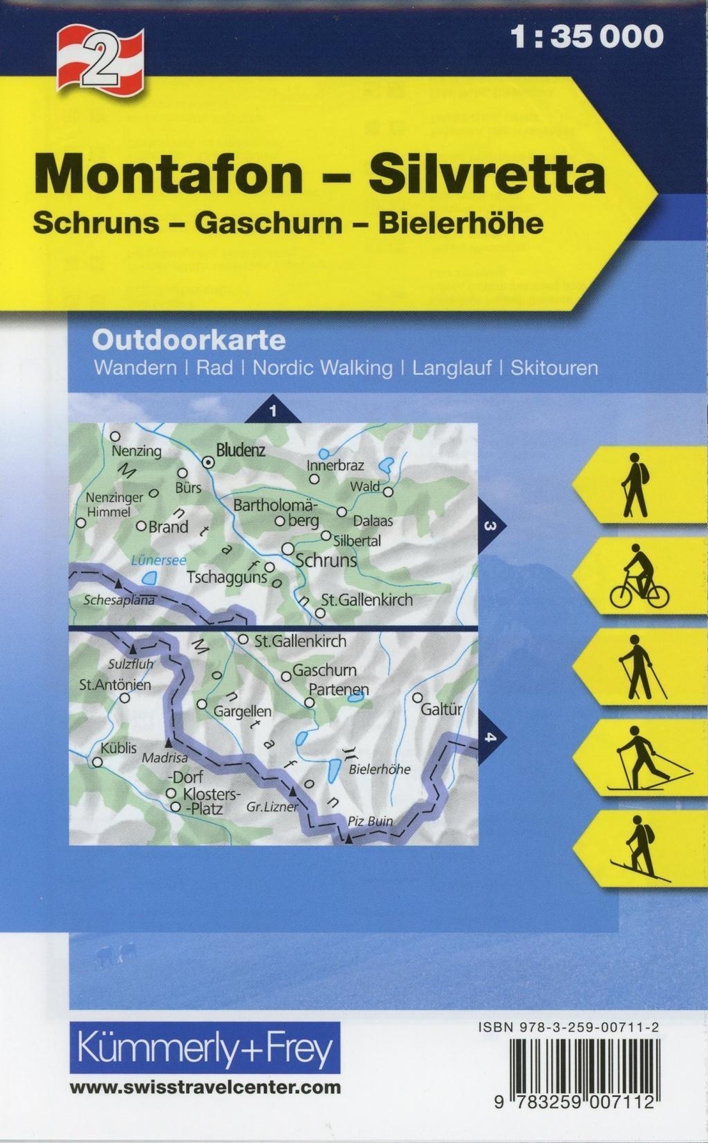 Thumbnail - Kuf Österreich Outdoorkarte 02 Montafon - Silvretta 1 : 35 000 |