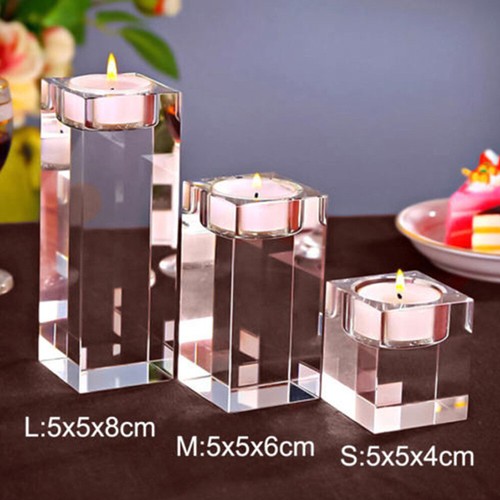 Glass Candle Cups Glass Candlestick Wedding Candlestick Candlestick Cube - Picture 4 of 30
