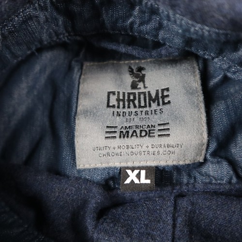 Chrome Industries Shirt Mens Extra Large Blue Flannel Lightweight Button Up - Picture 3 of 9