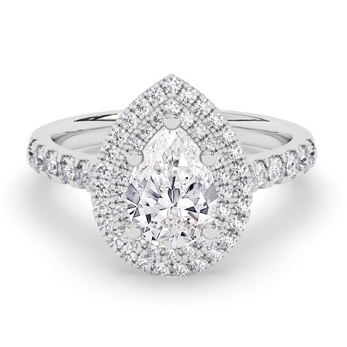 IGI, D/VS1, 1CT Solitaire Lab-Grown Pear Diamond Engagement Ring, 950 Platinum - Picture 14 of 24