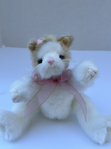 Ty Beanie Attic Treasures Collection Adelaide Cat White With Tan Markings VTG - Picture 5 of 9
