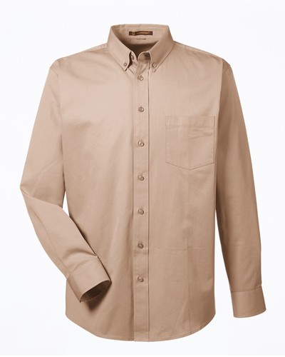 Harriton Men's 100% Cotton Long-Sleeve Teflon Coated Oxford Twill Shirt S-6XL - Picture 7 of 23