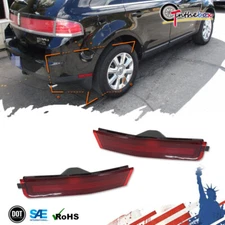 Rear Bumper Side Marker Light Red Lens Reflector Set For 2007-2010 Lincoln MKX