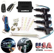 4 Door Power Central Lock Kit With 2 Keyless Entry Car Remote Control Conversion