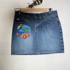 Vintage 2002 Tommy jeans denim painted skirt factory painted size 3