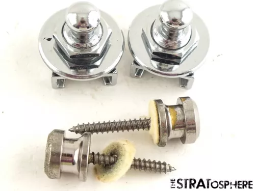 Fender 2 Custom Shop USA STRAP LOCKS + KNOBS American Classic Strat 