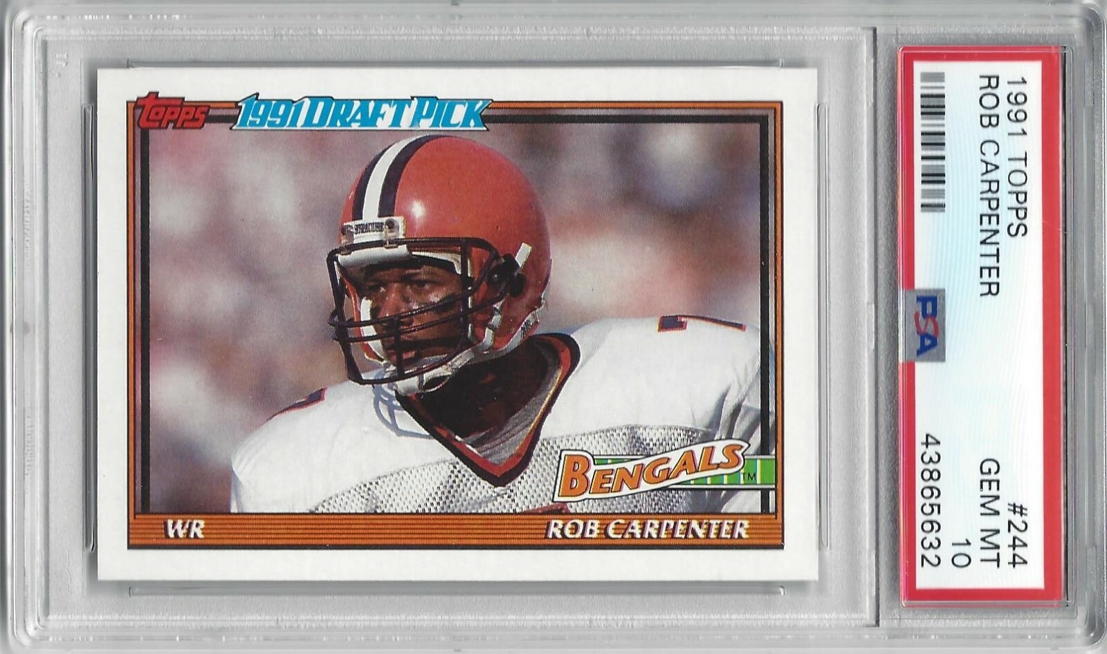 pop 2 - 1991 Topps #244 Rob CARPENTER - PSA 10+++ RC Bengals