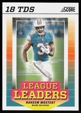 2024 Panini Score Football League Leaders Raheem Mostert Miami Dolphins