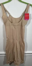 NWT Spanx Shape My Day Open Bust Full Slip No-Ride Seamless M Tan Smooth Sculpt
