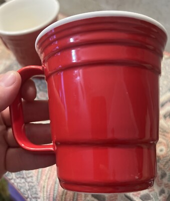 Red Cup Living Coffee / Tea Cup Mug Set Of Two 12 Oz Coffee