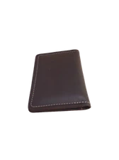 Made USA Leather Slim Wallet Front Pocket Credit Cards ID Holder Double Windows