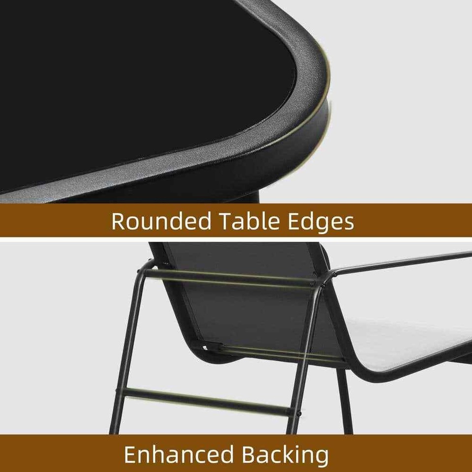 3Piece Patio Outdoor Furniture Bistro Set w/Rocking Bistro Chairs