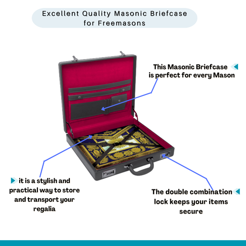 Masonic regalia apron Case/briefcase-high quality masonic attache - Picture 3 of 10