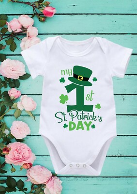 Mein erster Patrick Day St Patrick Day süß cool Baby Mädchen Junge Body Weste 133