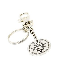 To My Niece Charm Keychain, Never Forget I Love You Forever, Niece Birthday