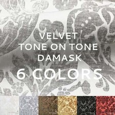 7 COLORS / Velvet Damask Tone on Tone Fabric