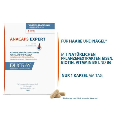 DUCRAY ANACAPS EXPERT Nahrungsergänzungsmittel für Haare und Nägel ,PZN 17947040