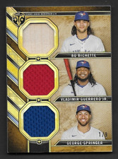 2024 Topps Triple Threads Relic Combo, Bichette, Guerrero Jr., Springer #1/9