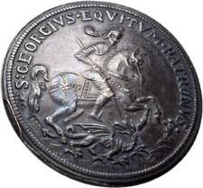 Sankt Georg Medaille  23 mm/ 5,3 g Knopf Münze Original #ZUG183