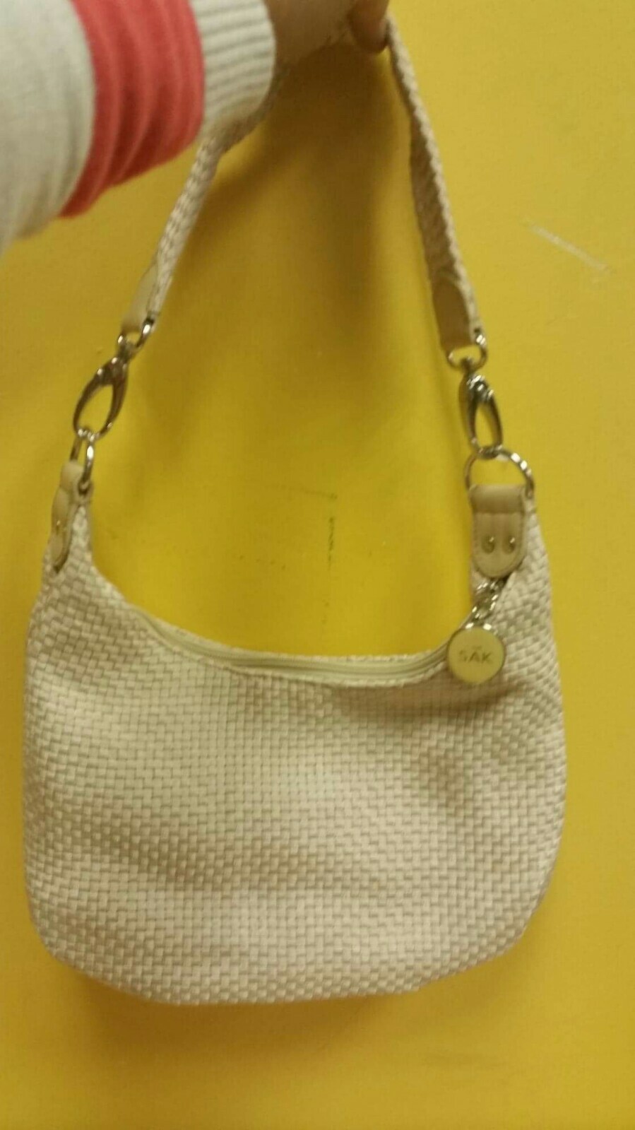 Light Tan Cream Beige Basket Weave Purse Bag From The… Gem