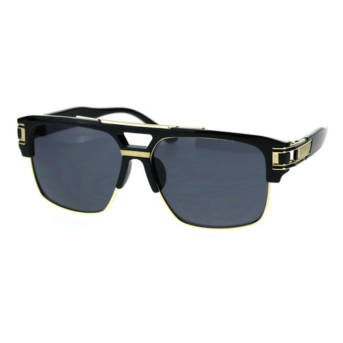 Men's Designer Fashion Sunglasses Bold Top Gold Rim Square Frame UV400 - 第 3/14 張圖片