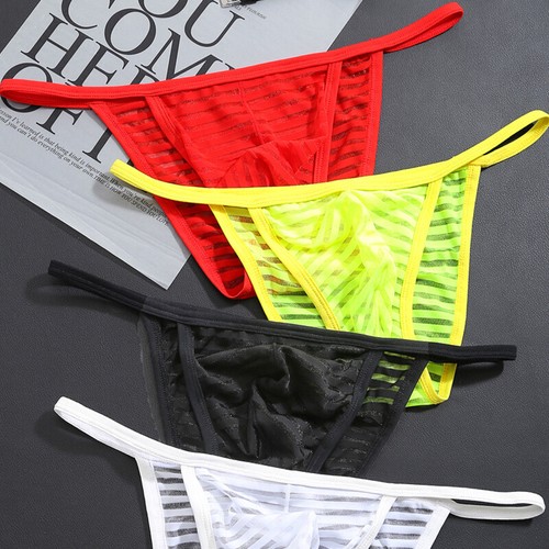 Sexy Herren Gestreift Unterwäsche Tanga Netz Schier Spitze Tasche G-String Sl ⭐ - Bild 16 von 21