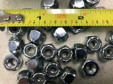 1/4-28 ZINC PLATED NYLON INSERT STOP LOCK NUT - 50 PACK