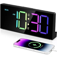 Loud Alarm Clock for Heavy Sleepers Digital Clocks with Adjustable Volume Bri...