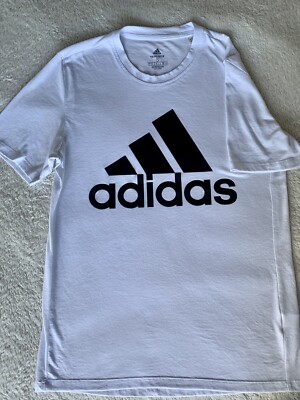 Adidas Men's PrimeGreen AeroReady T-Shirt, White w/black logo, Small | eBay