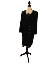 Rickie Freeman Ladies Formal or Cocktail Wear, Black Tea Length Dress