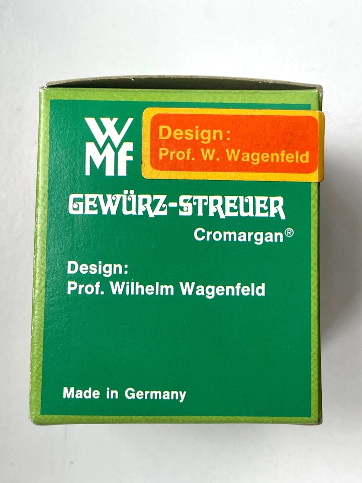 großer 6,5 cm Prof. Wilhelm Wagenfeld Gewürz Streuer WMF Design OVP Vintage - Bild 2 von 4