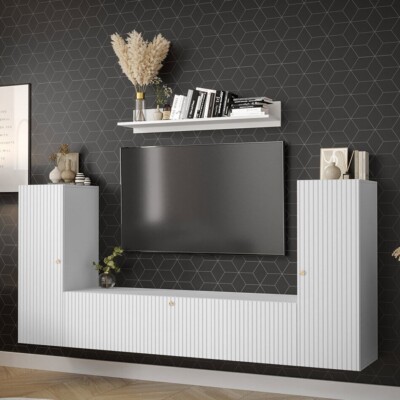 Wohnzimmer-Set Waldi Tenteno Slim IX Modernschrank RTV-Tisch Kommode Loft M24