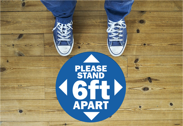 Social Distancing 10" Floor Vinyl Decal 6 Feet Apart ...
