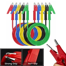 5Pcs/set Double-ended Crocodile Alligator Clips 15A Test Lead Wire Cables NEW