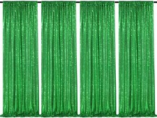 2ftx8ft Green Sequin Backdrop Sparkle Drapes for Wedding or Birthday