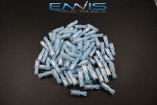 14-16 GAUGE 100 PK NYLON FEMALE BULLET BLUE CRIMP CONNECTORS TERMINAL AWG CAR